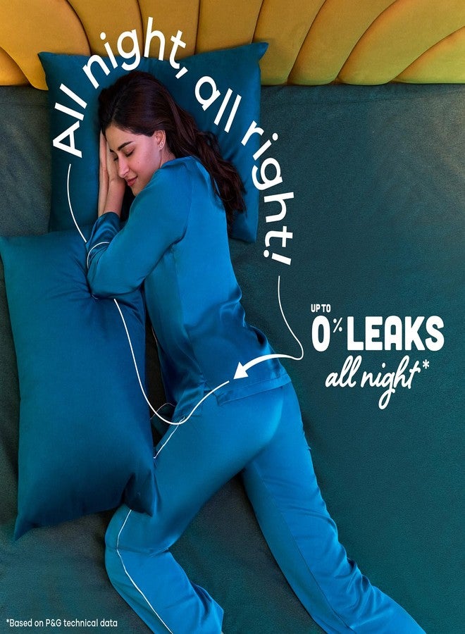 Whisper Bindazzz Nights 30 XXXL Sanitary Pads, Upto 0% Leaks All Night Long, For Super Heavy Flow, Nearly 75% Longer with Wider Back, Double hug wings keep pad in place, Disposable Wrapper - Image 2
